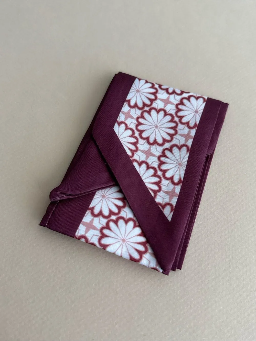 Floral Pattern Burgundy Scarf M1600